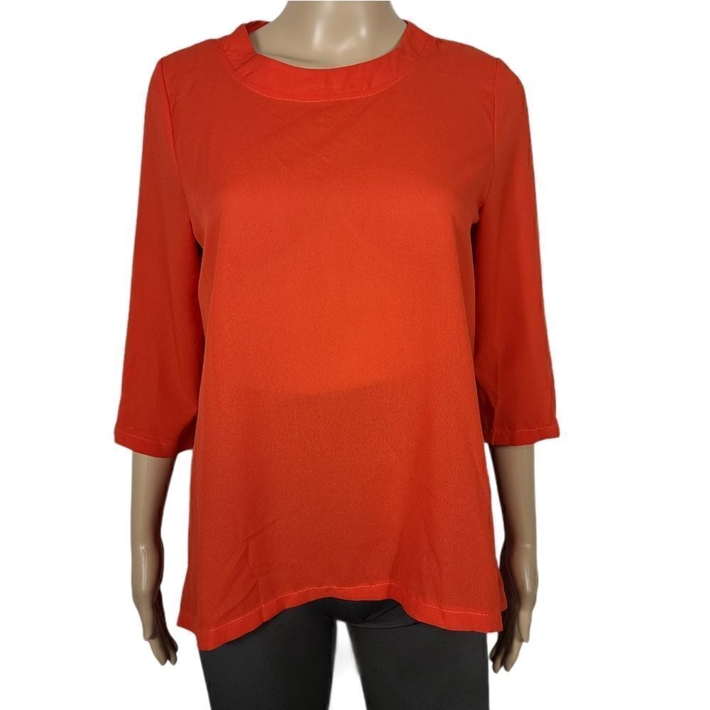 Elfin Orange Back Slit Top - Picture 2 of 9